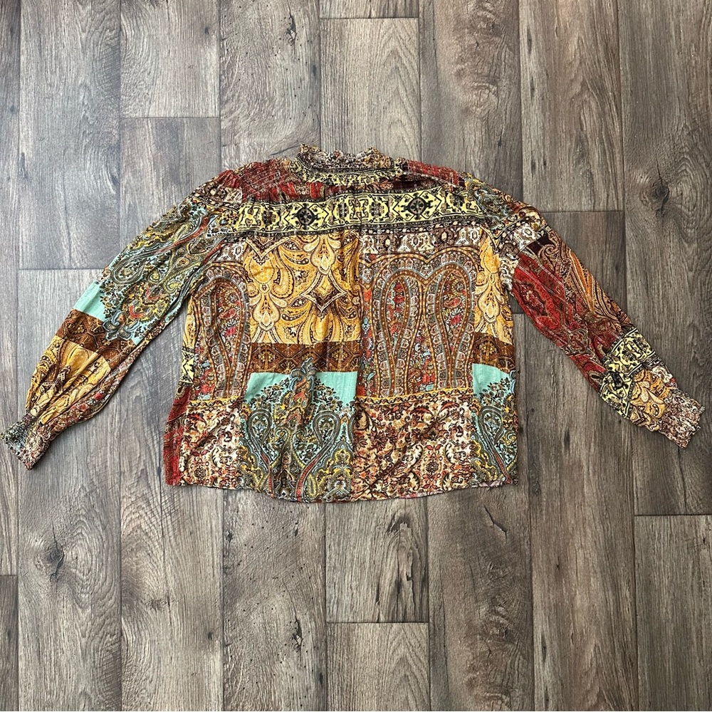 Desigual Top colourful Moroccan Print Blouse Women’s Size M